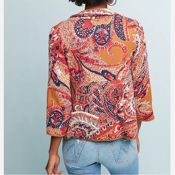 Moth By Anthropologie  Bell Paisley Bonze Cardigan Size S - Picture 15 of 15
